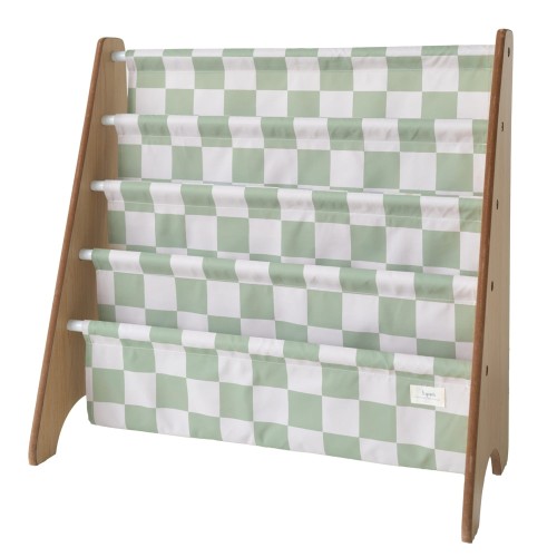 Stojak na Książki Recycled Checkerboard Green | 3 Sprouts